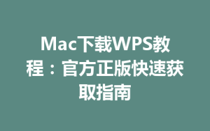 Mac下载WPS教程:官方正版快速获取指南