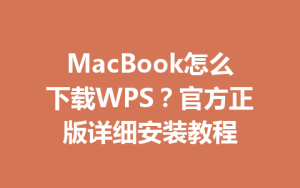 MacBook怎么下载WPS？官方正版详细安装教程
