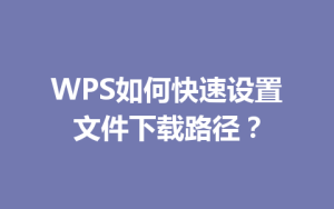 WPS如何快速设置文件下载路径？
