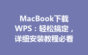 MacBook下载WPS:轻松搞定,详细安装教程必看