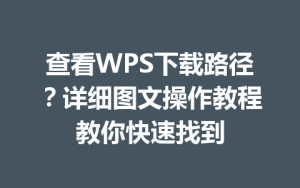 查看WPS下载路径?详细图文操作教程教你快速找到