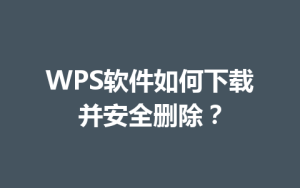 WPS软件如何下载并安全删除？