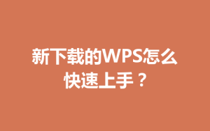 新下载的WPS怎么快速上手?
