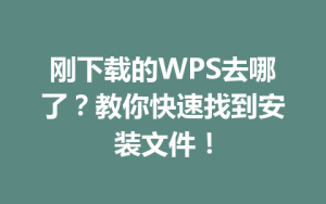 刚下载的WPS去哪了？教你快速找到安装文件！