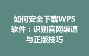 如何安全下载WPS软件：识别官网渠道与正版技巧