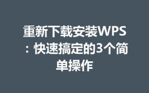 重新下载安装WPS：快速搞定的3个简单操作