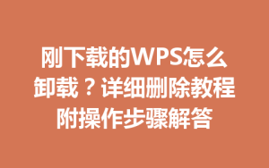 刚下载的WPS怎么卸载？详细删除教程附操作步骤解答