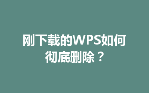 刚下载的WPS如何彻底删除?