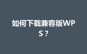 如何下载兼容版WPS?