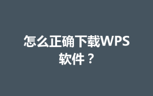 怎么正确下载WPS软件?