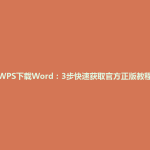 WPS下载Word：3步快速获取官方正版教程