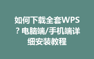 如何下载全套WPS?电脑端/手机端详细安装教程