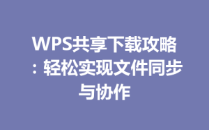 WPS共享下载攻略：轻松实现文件同步与协作